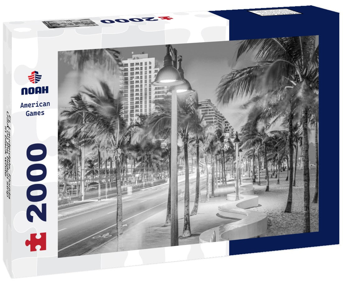 Ft. Lauderdale, Florida, USA on the beach strip 2000pc PuzzleBlack and White