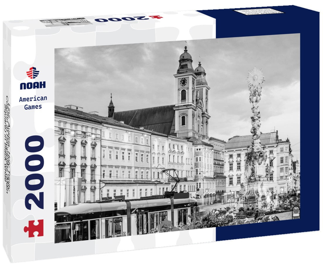 Linz, Austria. Holy Trinity Column at Hauptplatz (Main Square) 2000pc PuzzleBlack and White