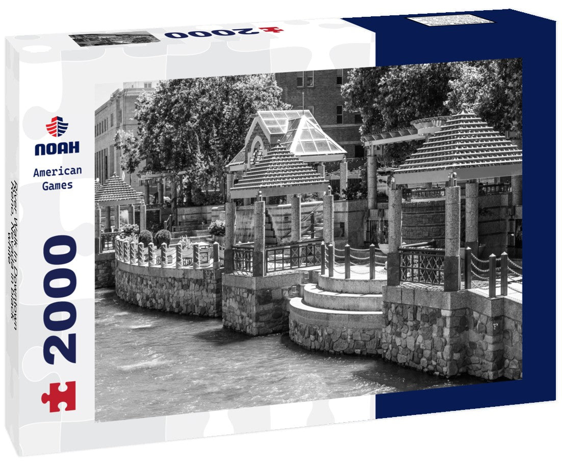 River Walk In Downtown Reno, Nevada 2000pc PuzzleBlack and White