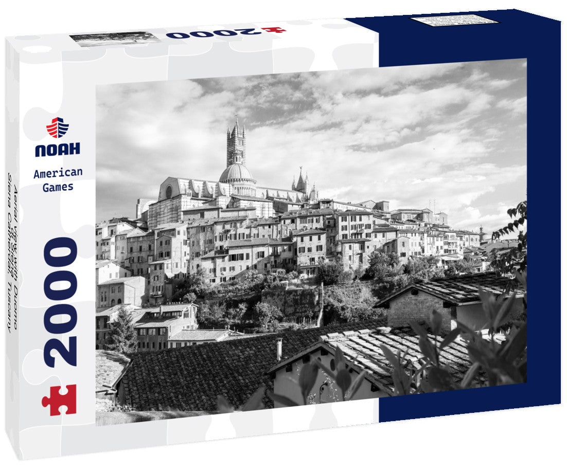 Aerial view with Duomo di Siena - Siena Catherdal, Tuscany, Italy 2000pc PuzzleBlack and White