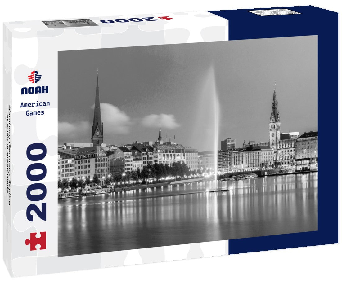 Hamburg Germany Skyline at dusk 2000pc PuzzleBlack and White
