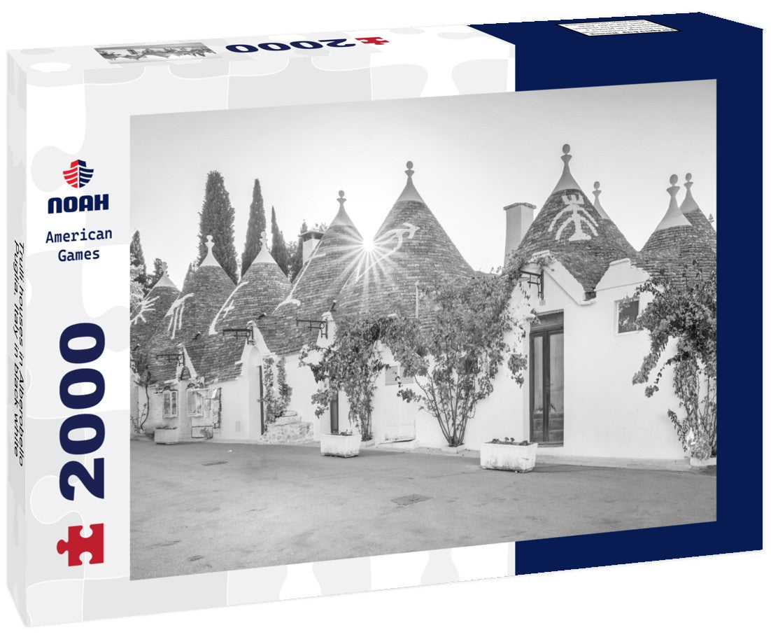 Trulli houses in Alberobello, Puglia, Italy 2000pc PuzzleBlack and White