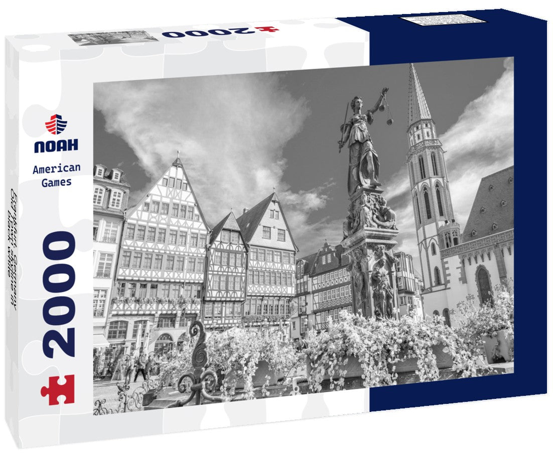 Frankfurt, Germany Old Town skyline 2000pc PuzzleBlack and White