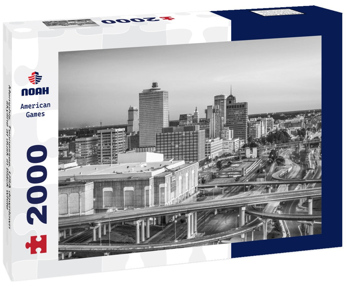 Memphis, Tennessee, USA downtown skyline at dusk 2000pc PuzzleBlack and White