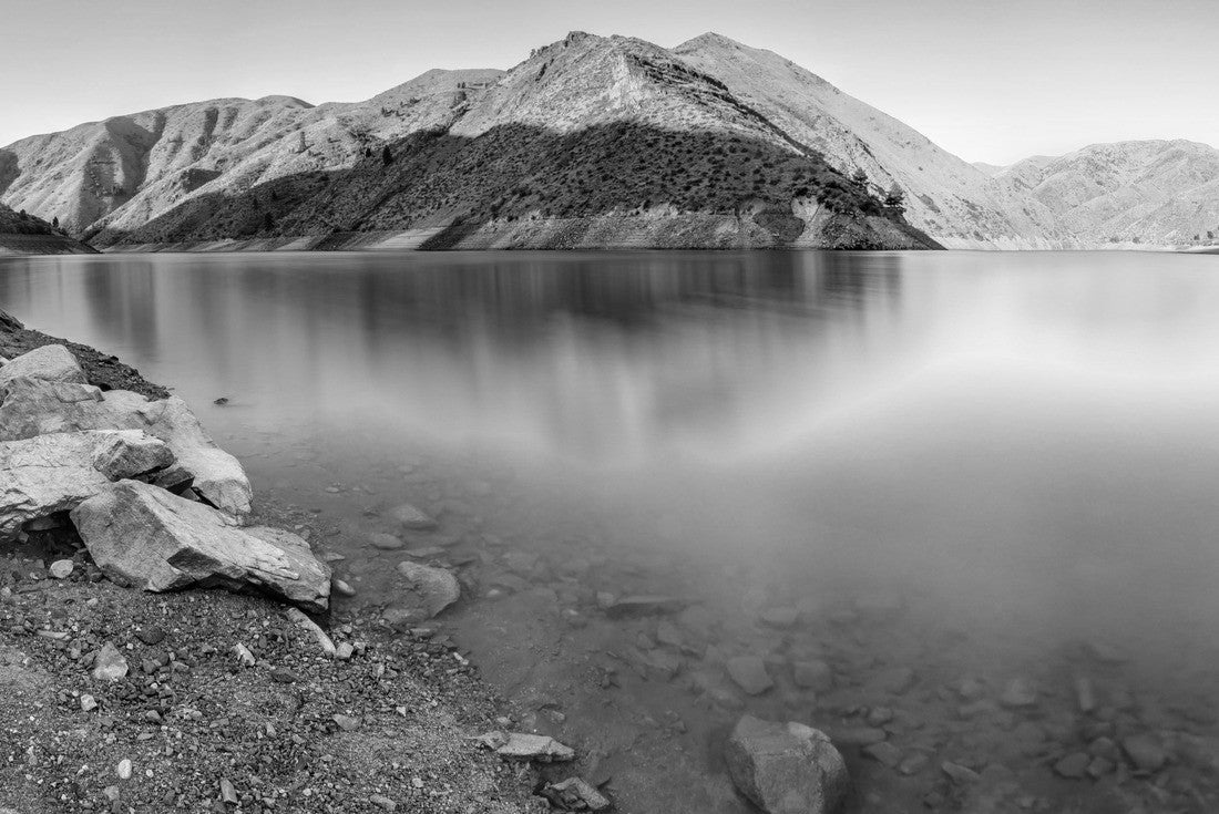 Noah Jigsaw Puzzle First sunlight hits the mountains at Lucky Peak State Park, just outside Boise, Idaho in black white 2000 pieces
