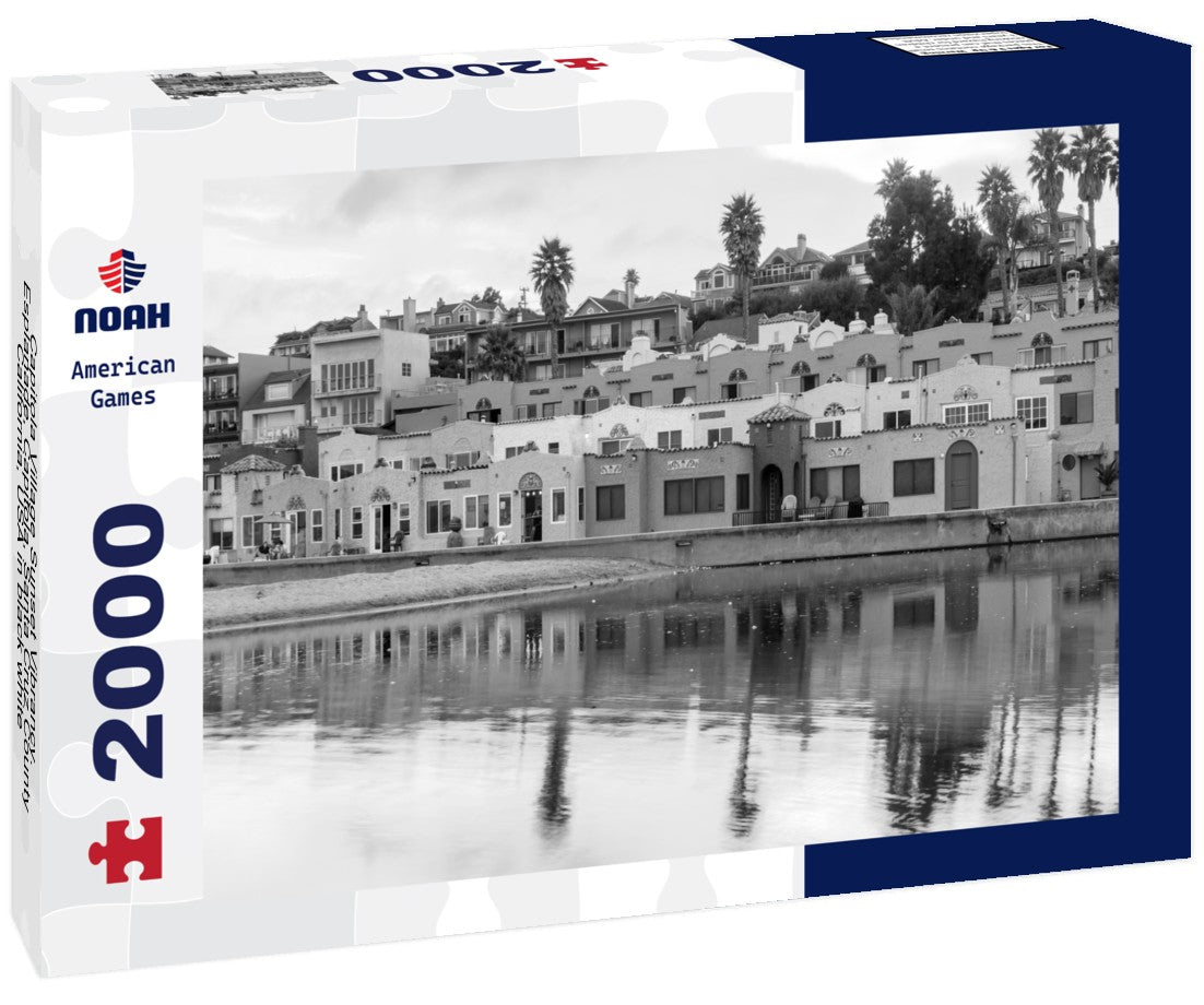 Capitola Village Sunset Vibrancy. Esplanade, Capitola, Santa Cruz County, California, USA 2000pc PuzzleBlack and White