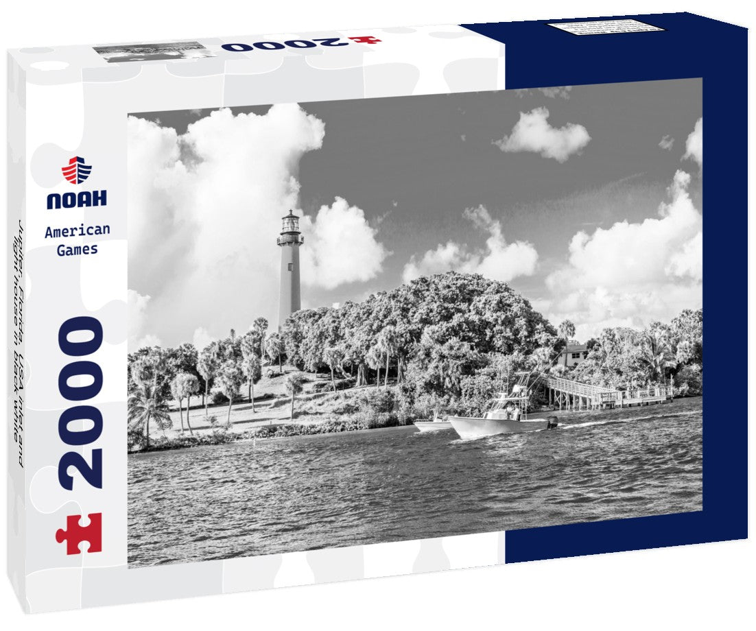 Jupiter, Florida, USA inlet and light house 2000pc PuzzleBlack and White