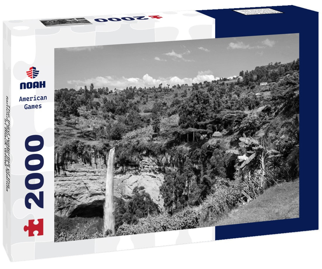 The third waterfall of the famous Sipi falls in Uganda 2000pc PuzzleBlack and White
