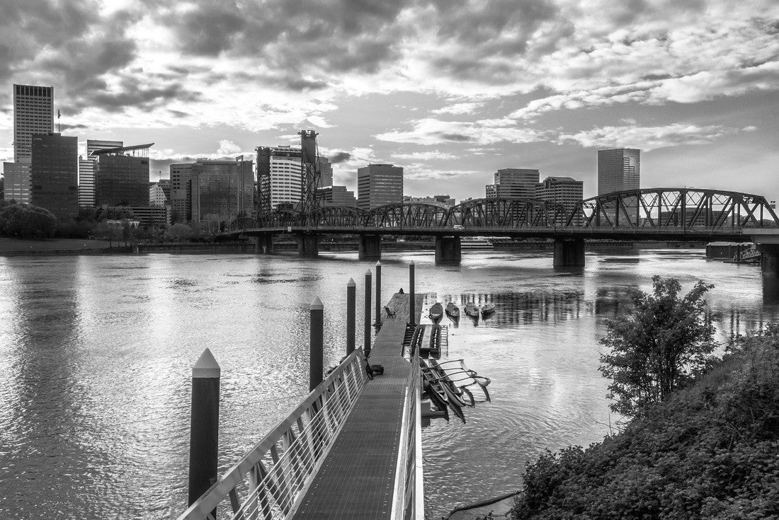 Portland Cityscape at Sunset 2000pc PuzzleBlack and White