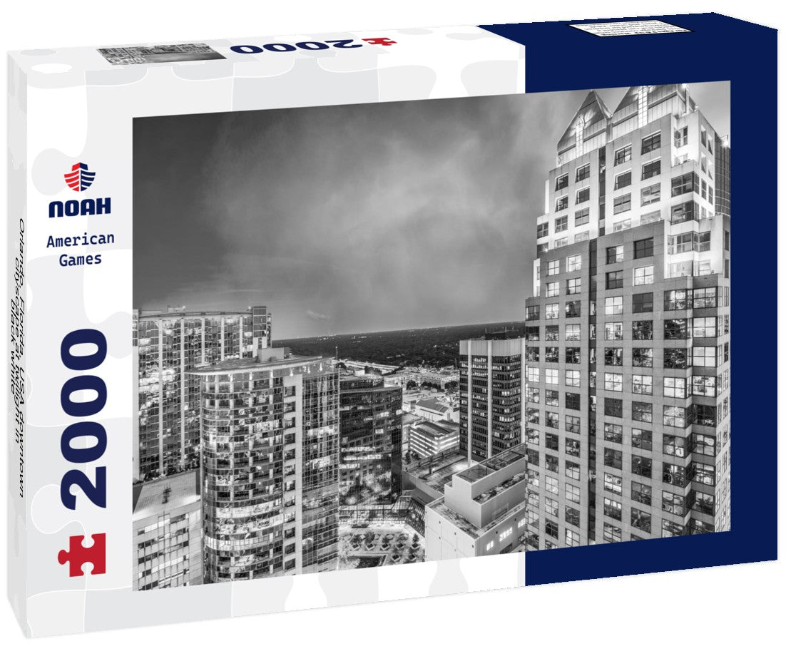 Orlando, Florida, USA downtown cityscape at twilight 2000pc PuzzleBlack and White