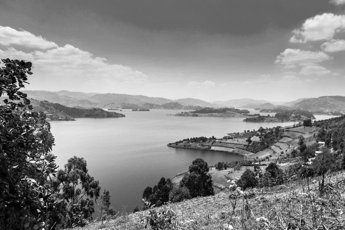 Noah Jigsaw Puzzle Uganda Lake Country in black white 2000 pieces