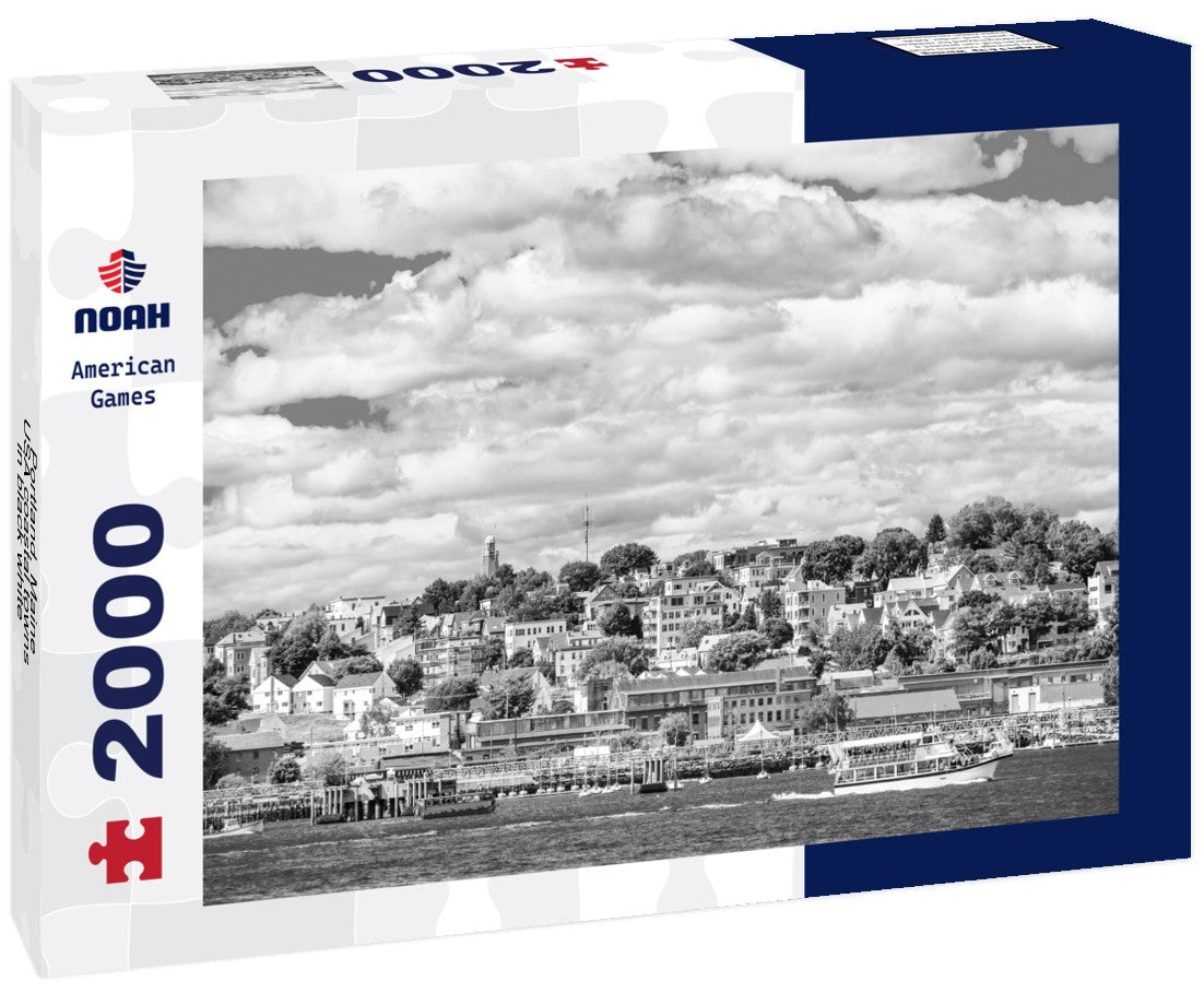 Portland, Maine, USA coastal towns 2000pc PuzzleBlack and White