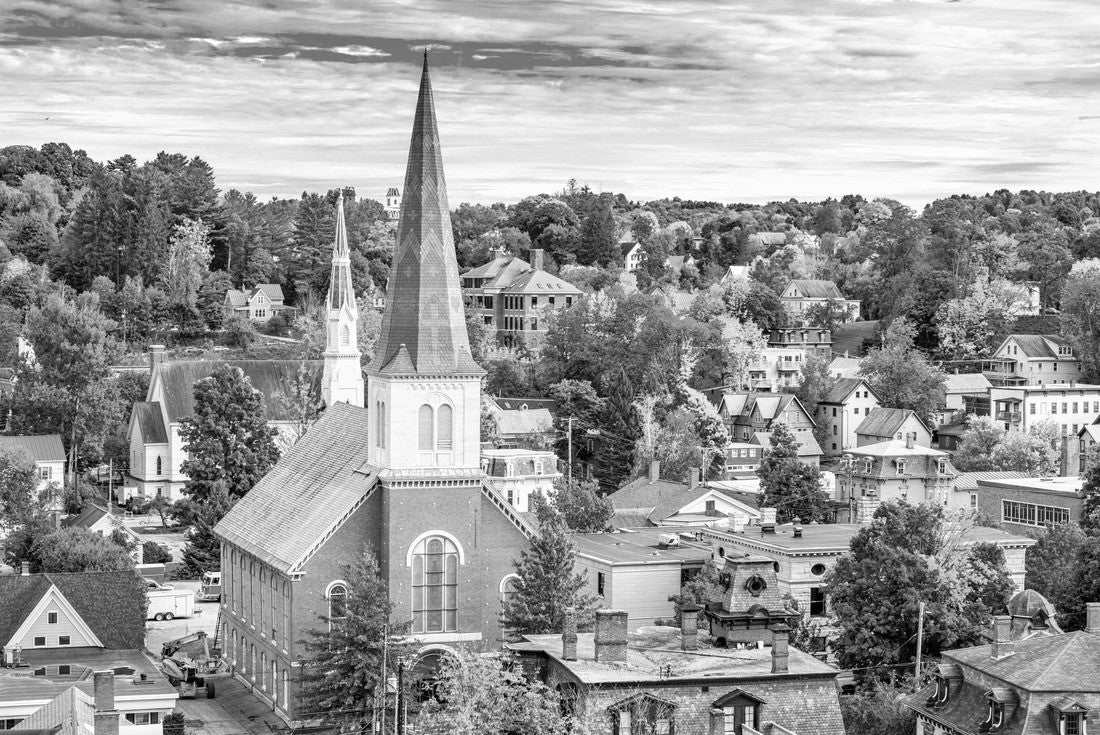 Montpelier, Vermont, USA town skyline in autumn 2000pc PuzzleBlack and White
