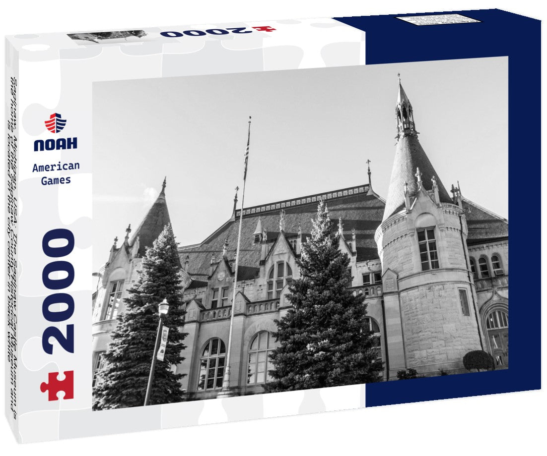 Saginaw, Michigan, USA: The Saginaw Castle Museum is the home of the Saginaw County Historical Museum and is located in the city center 2000pc PuzzleBlack and White