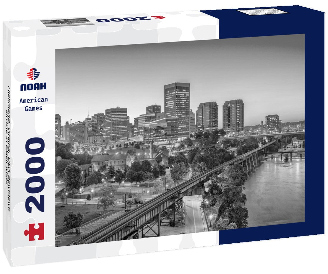 Richmond, Virgina, USA downtown skyline 2000pc PuzzleBlack and White