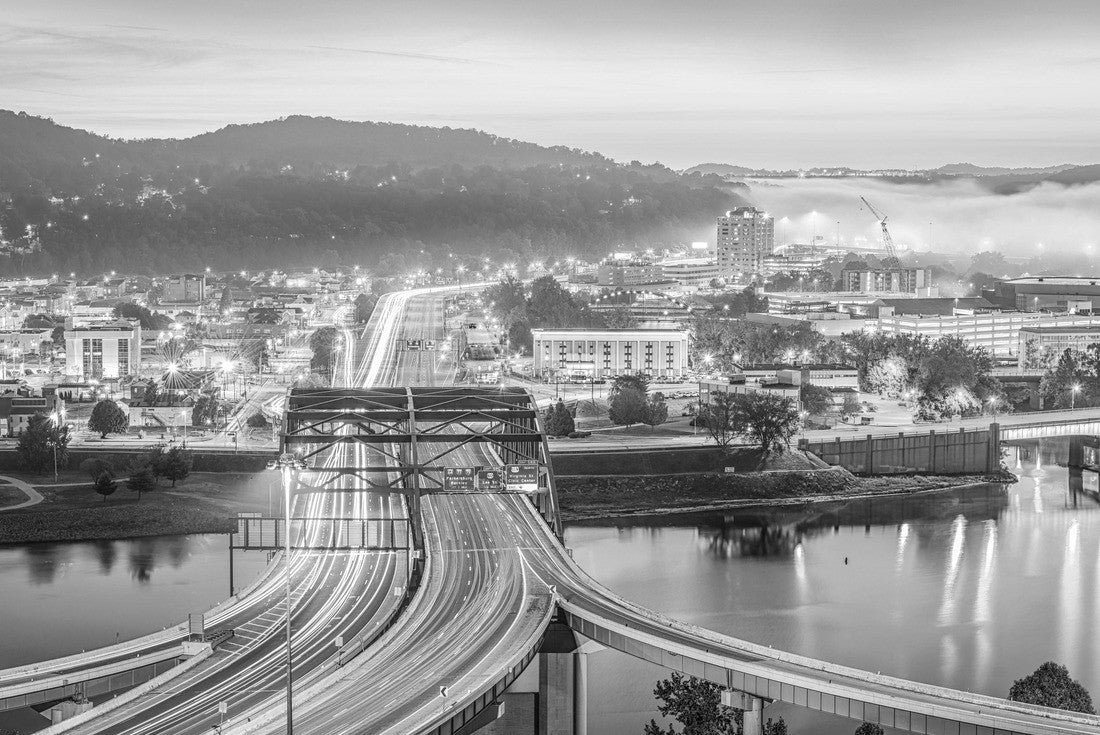 Charleston, West Virginia, USA skyline at dawn 2000pc PuzzleBlack and White