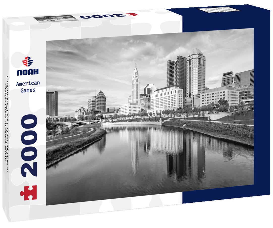 Columbus, Ohio, USA Skyline at Scioto River 2000pc PuzzleBlack and White
