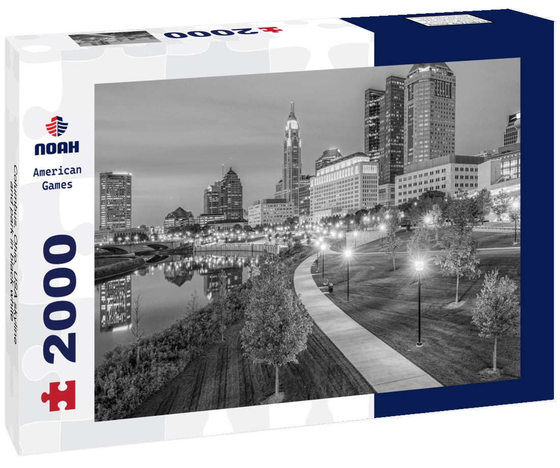 Columbus, Ohio, USA skyline and park 2000pc PuzzleBlack and White