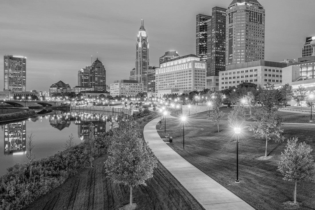 Columbus, Ohio, USA skyline and park 2000pc PuzzleBlack and White