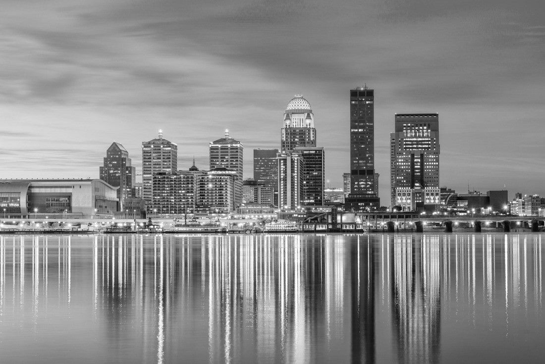 Louisville, Kentucky, USA river skyline 2000pc PuzzleBlack and White