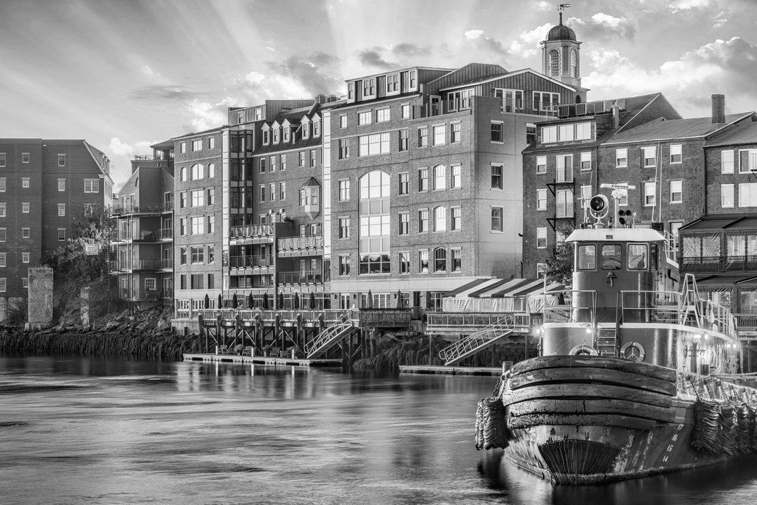 Portsmouth, New Hampshire, USA town cityscape 2000pc PuzzleBlack and White