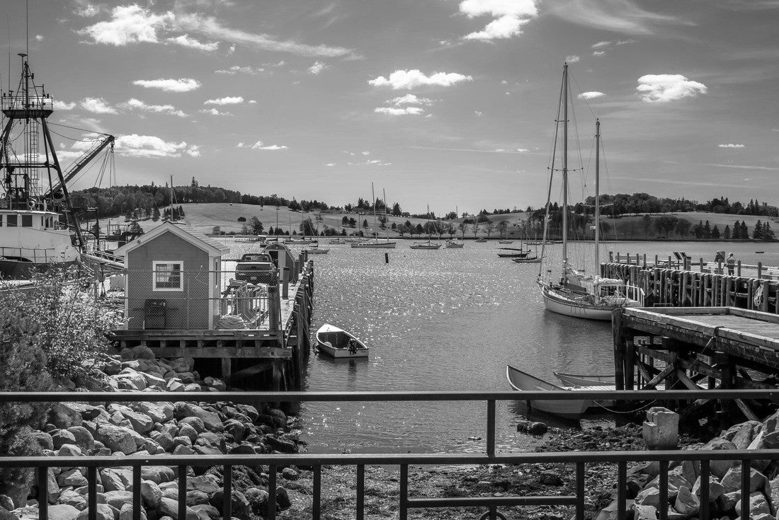 Exposure in Lunenburg County, Nova Scotia, Canada. A World Heritage Site since 1995, this designation guarantees the protection of Lunenburg's unique architecture and civil design 2000pc PuzzleBlack and White