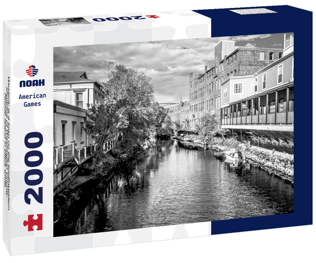 Westerly is a town on the southwestern shoreline of Washington County, Rhode Island 2000pc PuzzleBlack and White