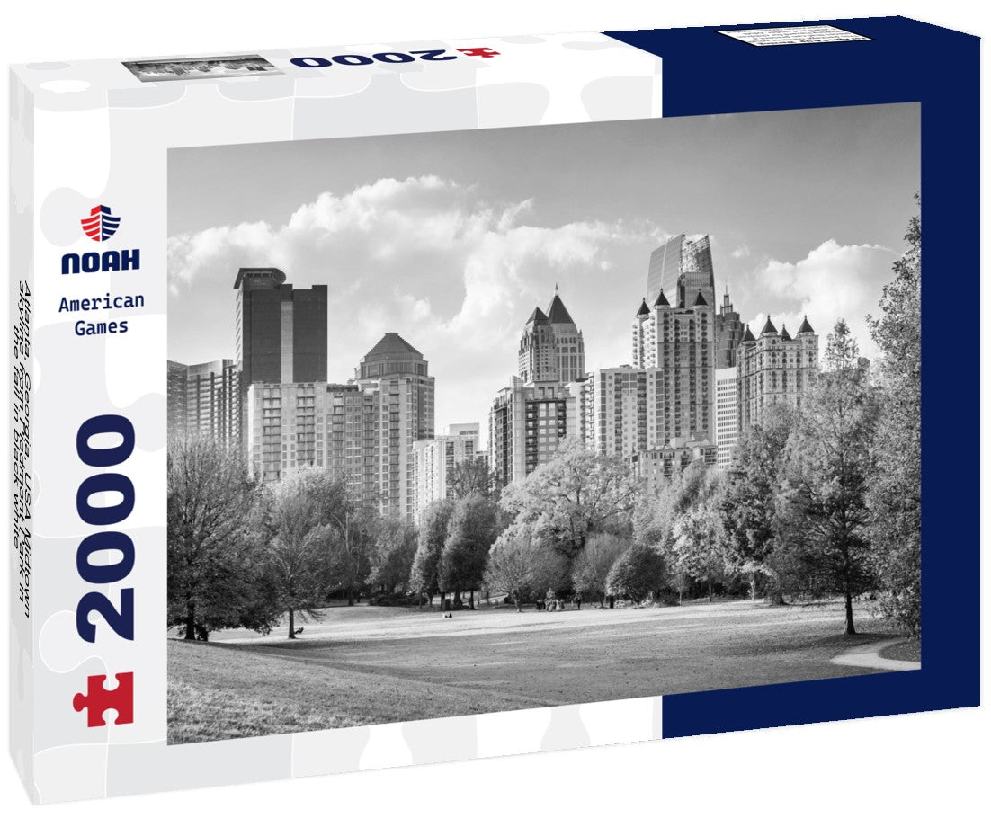 Atlanta, Georgia, USA Midtown skyline from Piedmont Park in the fall 2000pc PuzzleBlack and White
