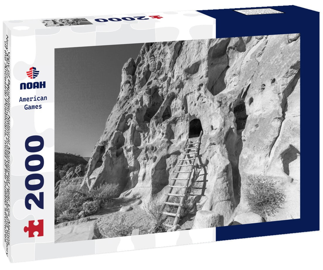 Bandelier National Monument near Los Alamos, New Mexico. The monument preserves the homes and territory of the Ancestral Puebloans, most of the pueblo structures dating between 1150-1600 AD 2000pc PuzzleBlack and White