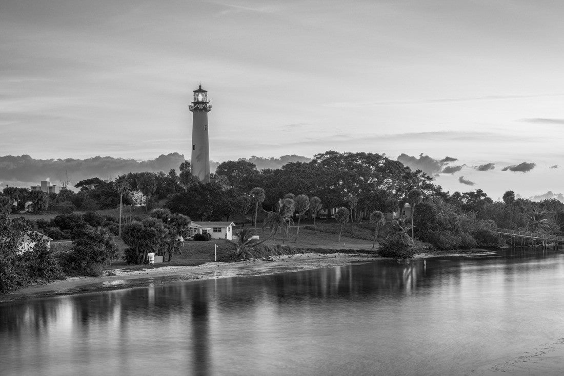 Jupiter, Florida, USA at Jupiter Inlet Light at dawn 2000pc PuzzleBlack and White