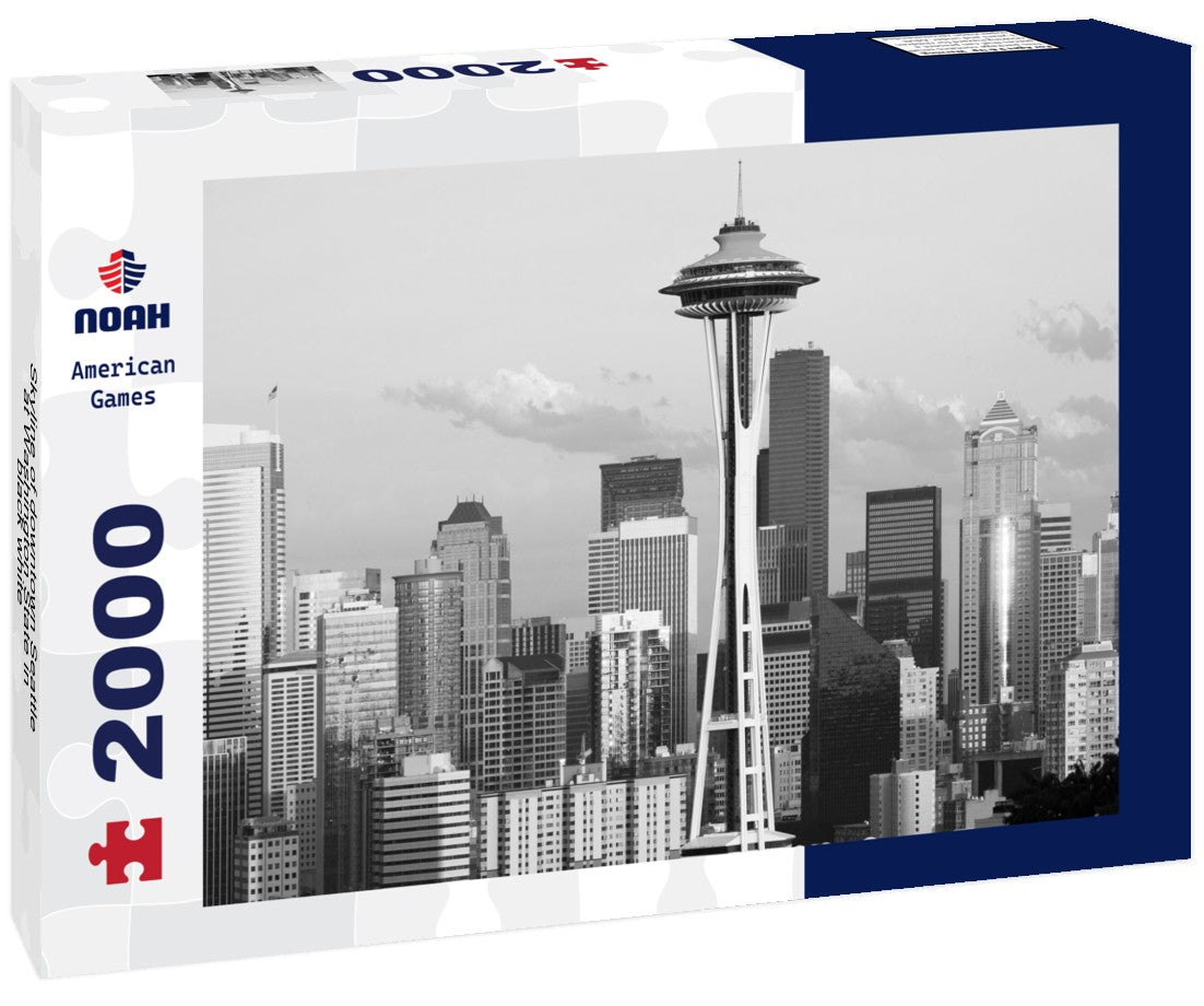 Skyline of downtown Seattle at Washington State 2000pc PuzzleBlack and White