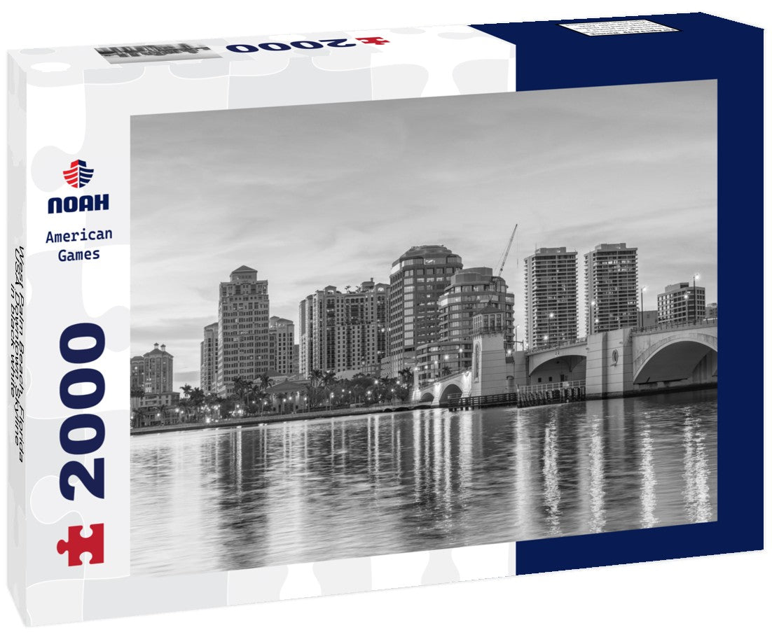 West Palm Beach, Florida, USA Downtown Skyline 2000pc PuzzleBlack and White