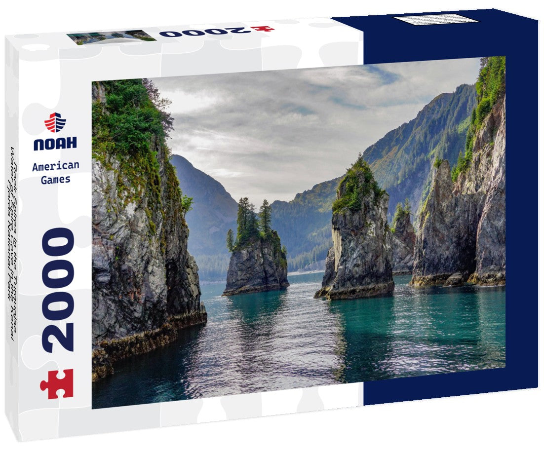 Rock Spires in the Turquoise Water of Spire Cove in the Kenai Fjords National Park 2000pc Puzzle