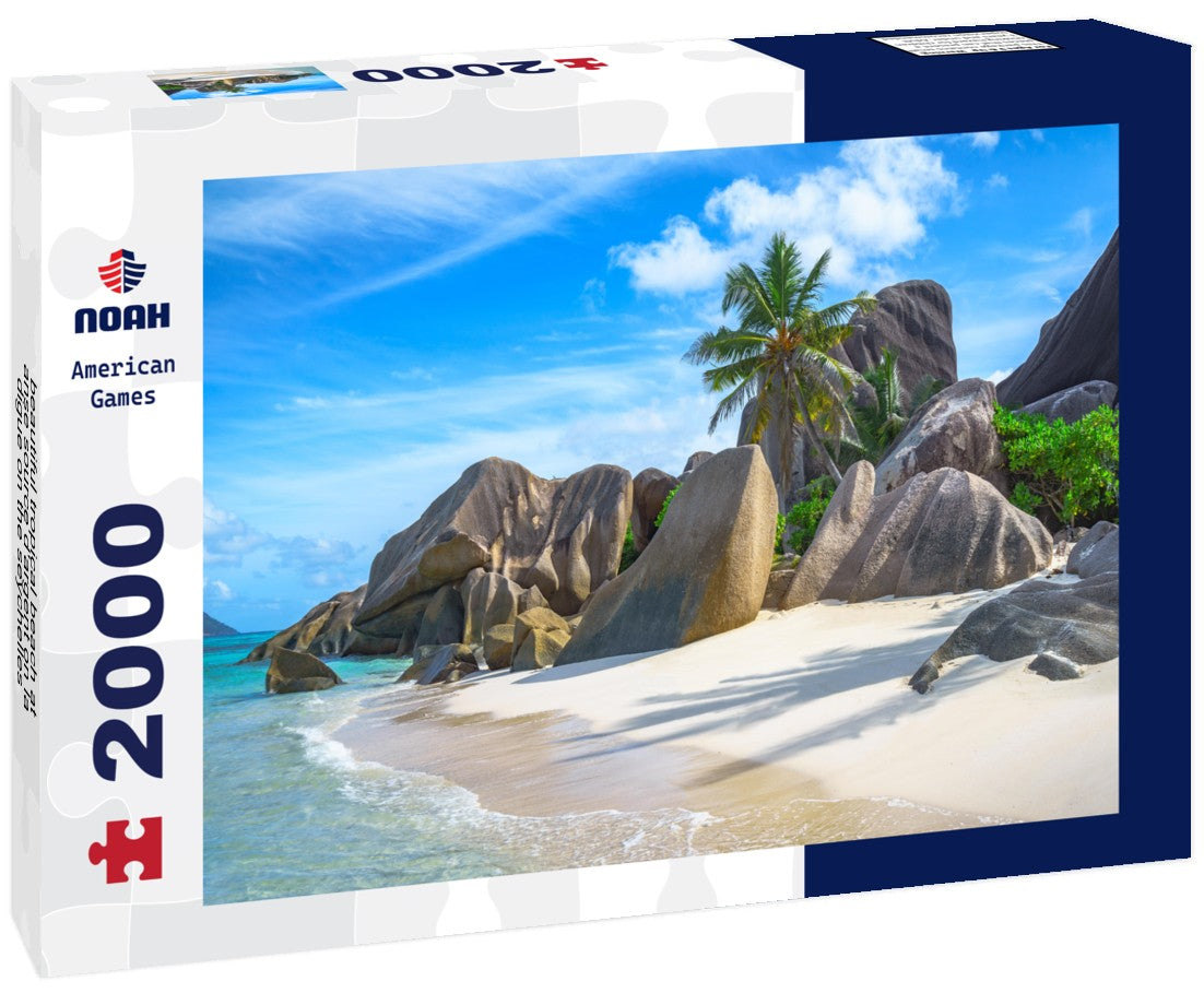 beautiful tropical beach at anse source d'argent on la digue on the seychelles 2000pc Puzzle