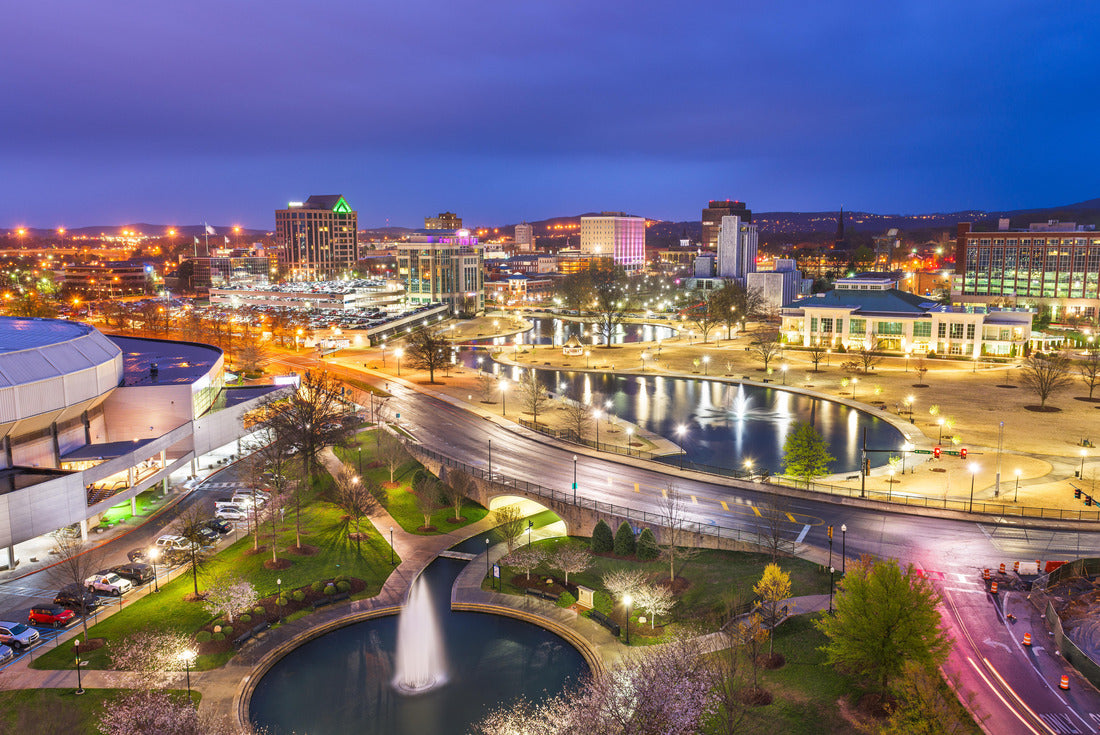 Huntsville, Alabama, USA park and downtown cityscape at dusk 2000pc Puzzle
