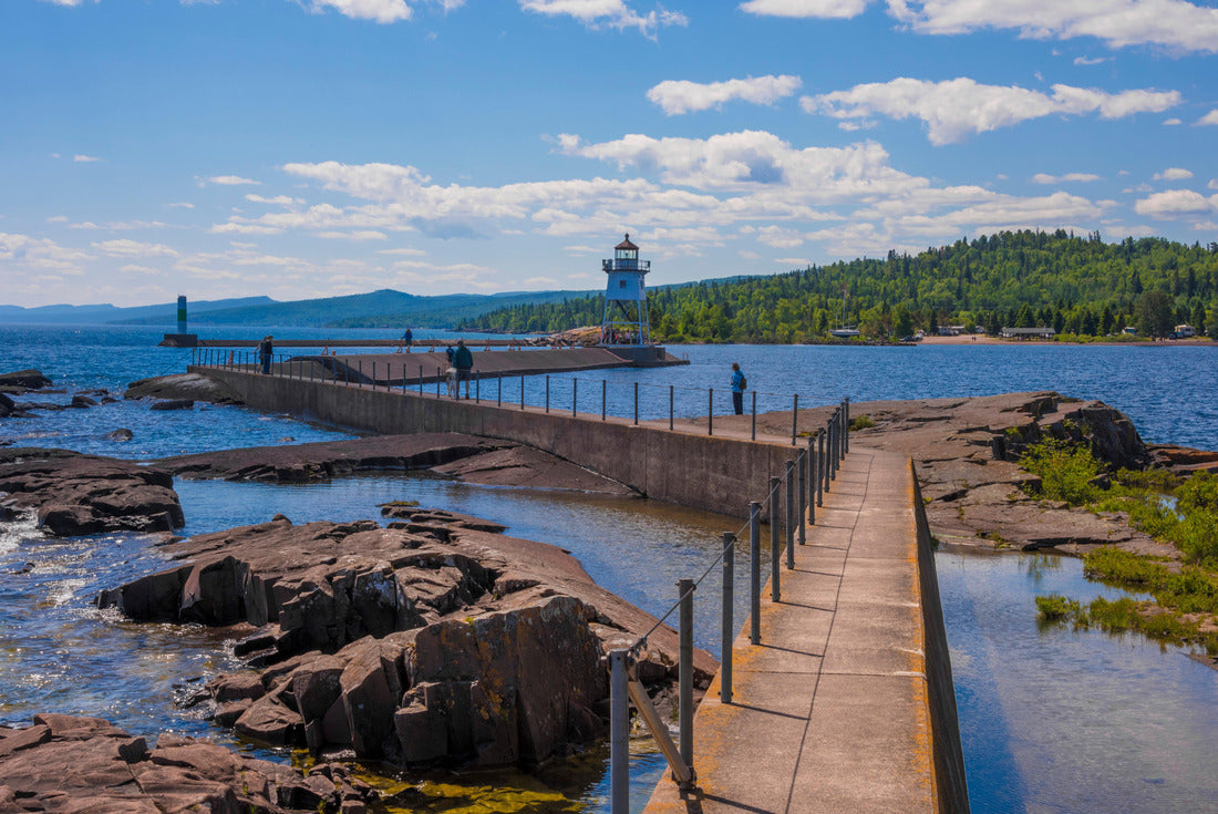 Grand Marais Light against the backdrop of the Sawtooth Mountains on Lake Superior. Grand Marais, Minnesota 2000pc Puzzle