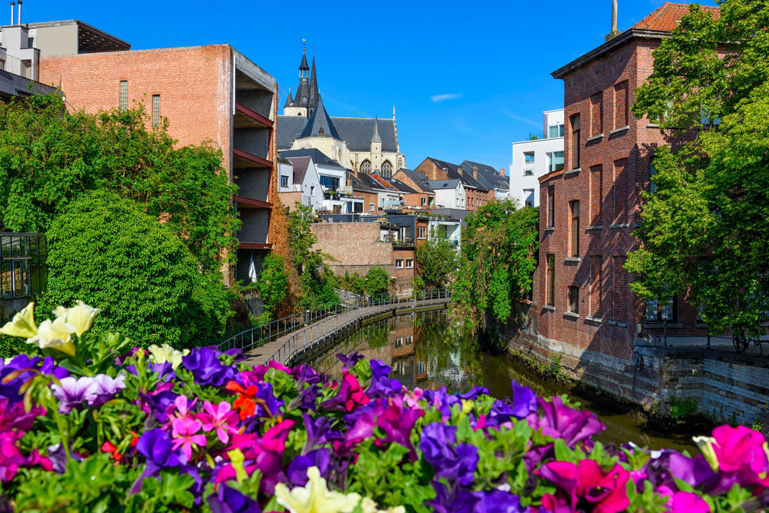 Old Street and River Dyle in Mechelen, Belgium. Mechelen is a city and municipality in the province of Antwerp, Flanders, Belgium 2000pc Puzzle