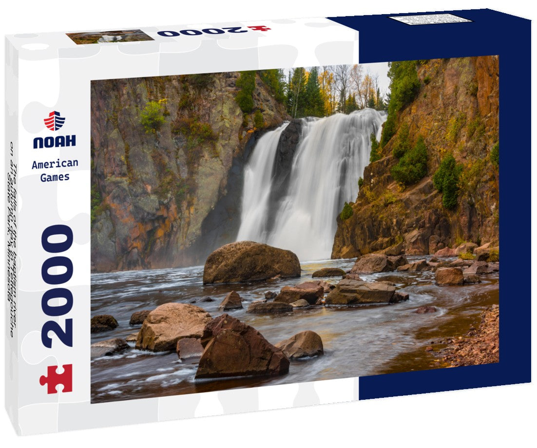 The falls of the baptism river on an autumn day in Tettegouche State Park, Minnesota 2000pc Puzzle