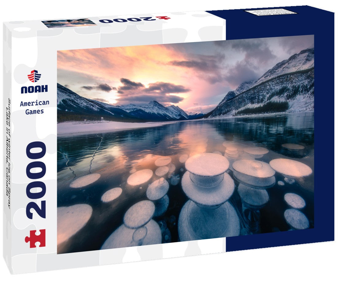 Surface of winter ice on Spray Lake in Alberta, Canada 2000pc Puzzle