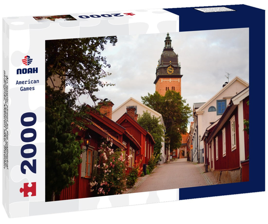 An empty street to the cathedral. Traditional swedish architecture. Strängnäs, Mälaren lake, Sweden 2000pc Puzzle