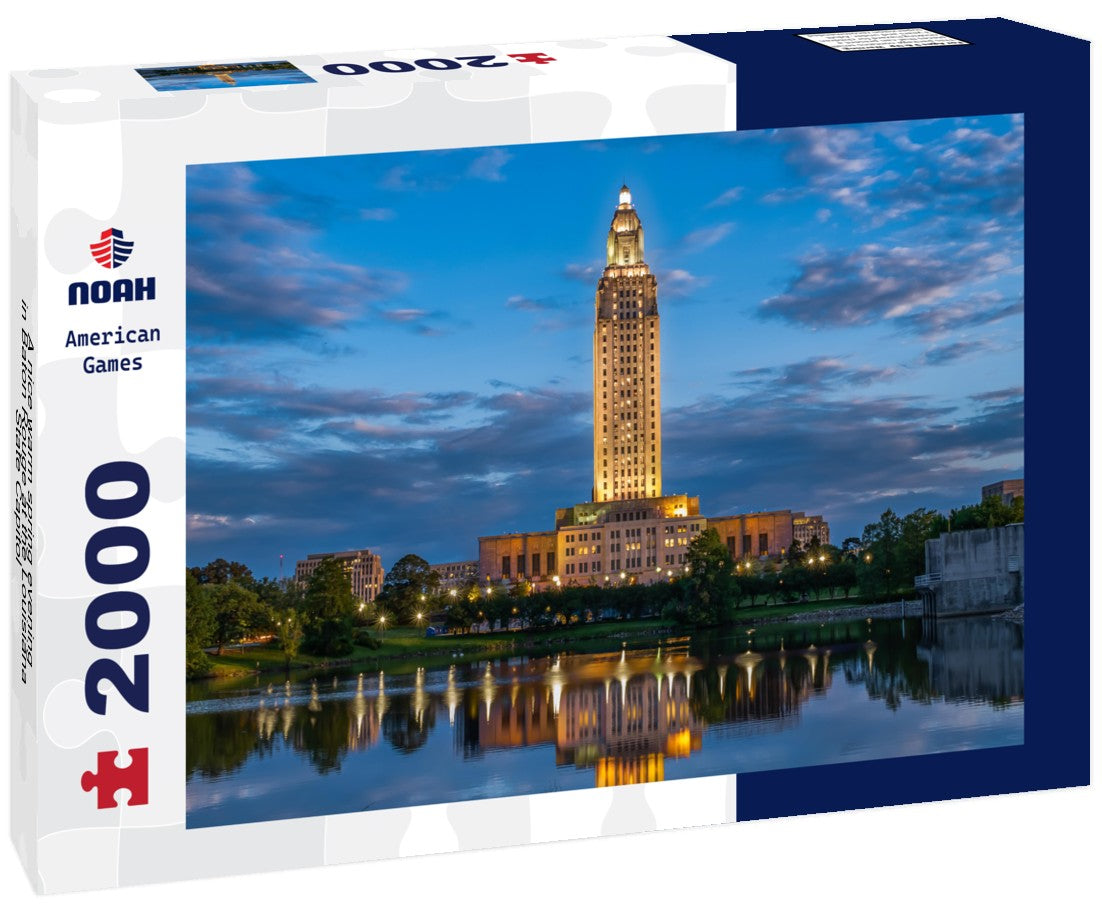 A nice warm spring evening in Baton Rouge at the Louisiana State Capitol 2000pc Puzzle