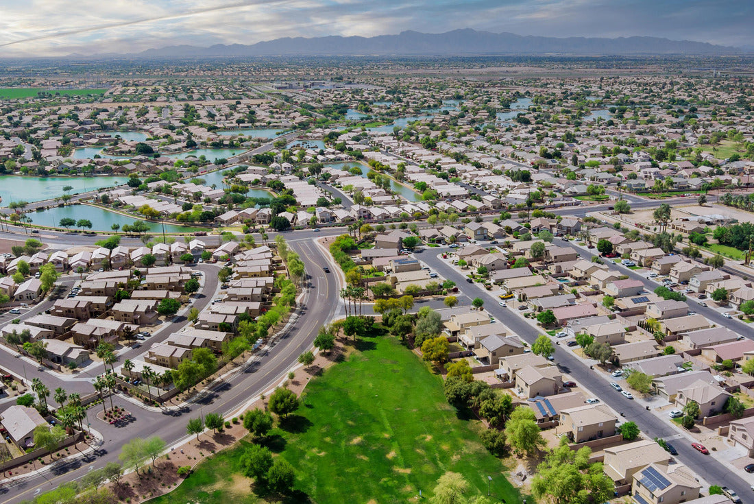 Aerial view of a small sleeping area roofs of the houses in the Avondale small towns Avondale small town landscape on Arizona 2000pc Puzzle