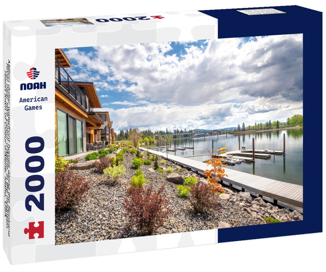 Million dollar waterfront homes along the Spokane River near lake Coeur d'Alene, in the mountain resort town of Coeur d'Alene, Idaho, USA 2000pc Puzzle