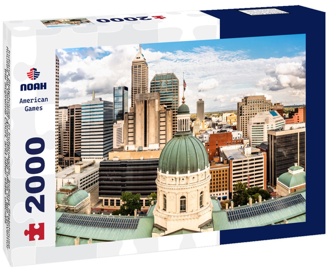 Indiana Statehouse, in Indianapolis. Indiana Statehouse houses the General Assembly, the office of the Governor, the Supreme Court, and other state officials 2000pc Puzzle