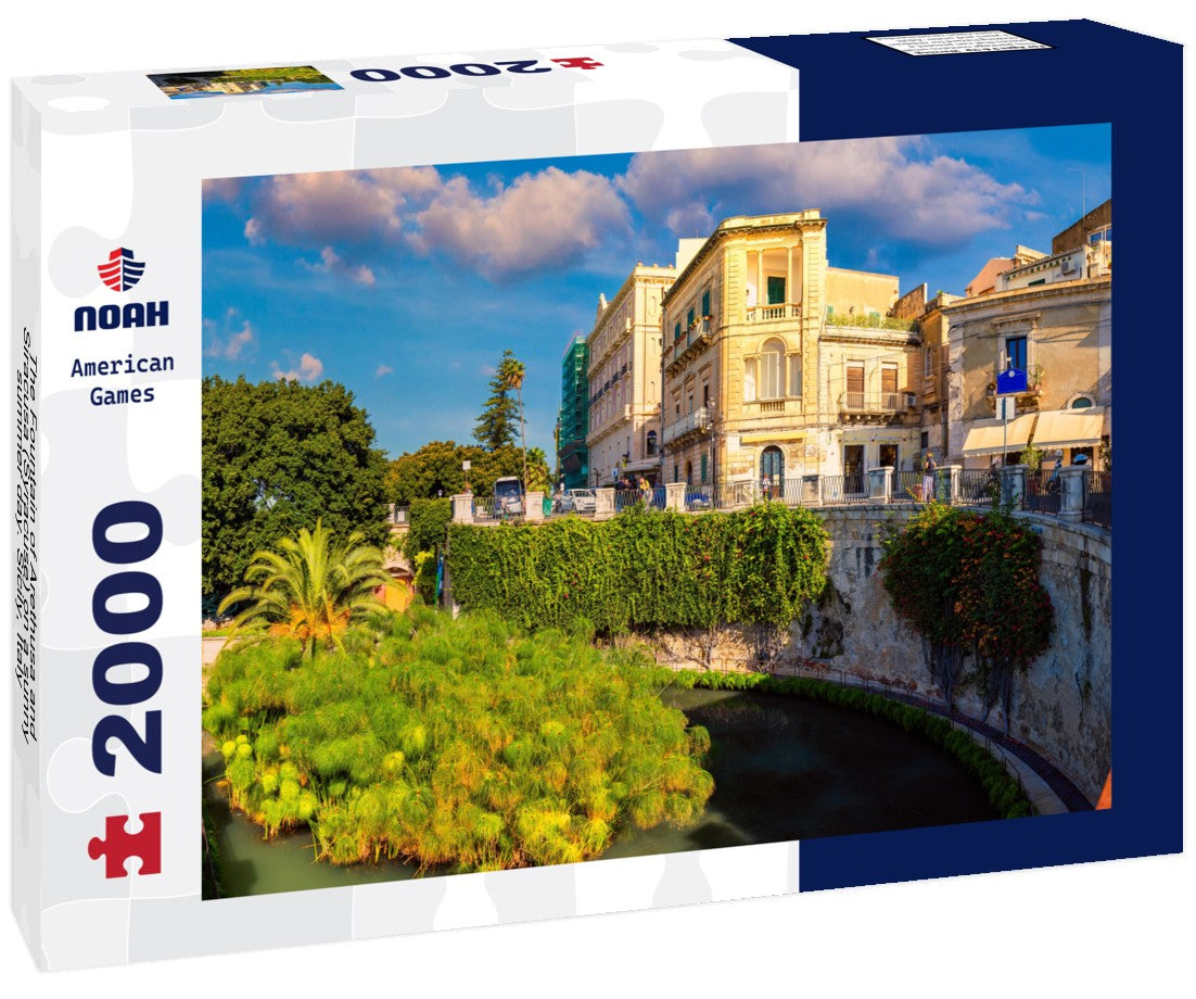The Fountain of Arethusa and Siracusa (Syracuse) on a sunny summer day. Sicily, Italy 2000pc Puzzle