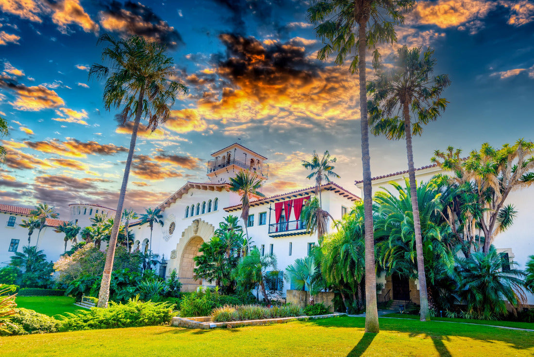 Sunken Gardens in Santa Barbara under a picturesque sky at sunset. California, USA 2000pc Puzzle