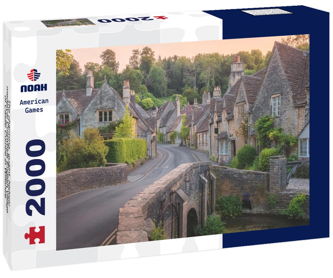 The charming, quaint, historic, medieval Cotswolds English village of Castle Combe in Wiltshire, UK 2000pc Puzzle