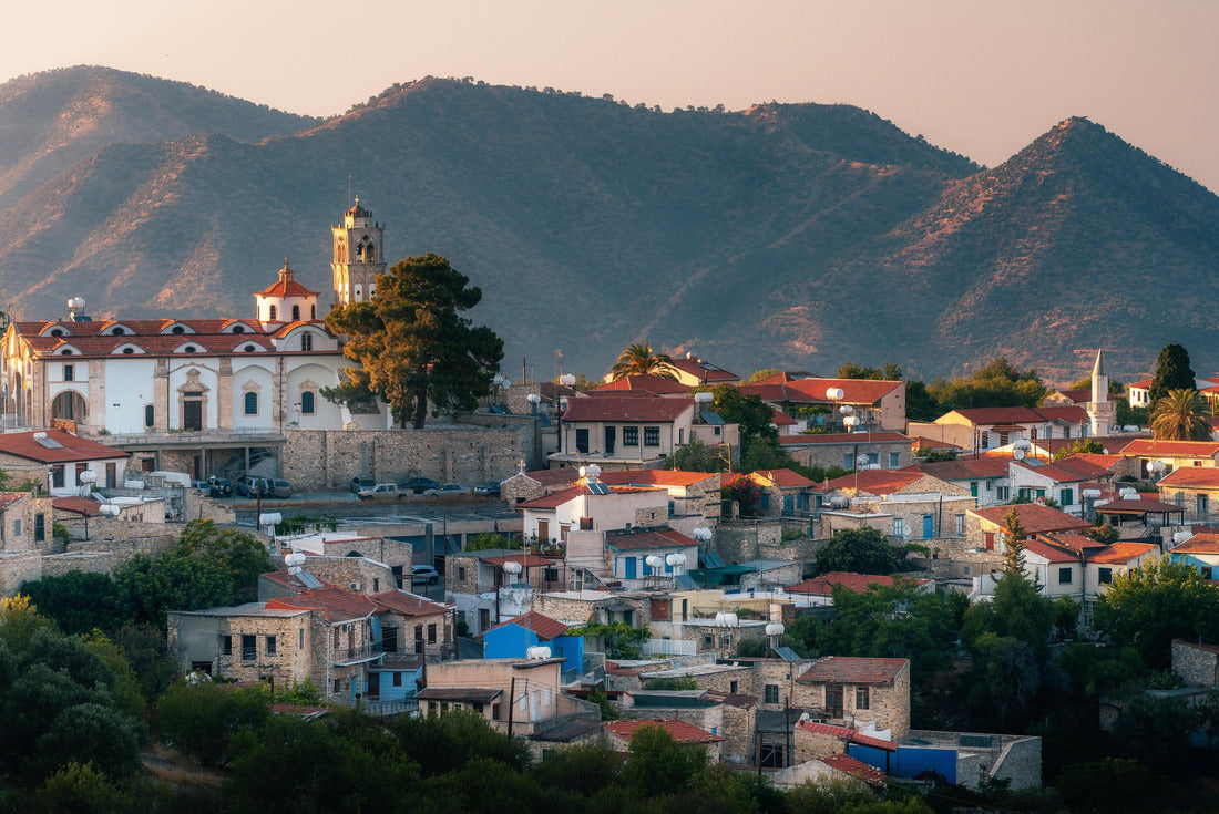 Beautiful view over Lefkara Village and Troodos Mountains at the background in Larnaca district, Cyprus 2000pc Puzzle