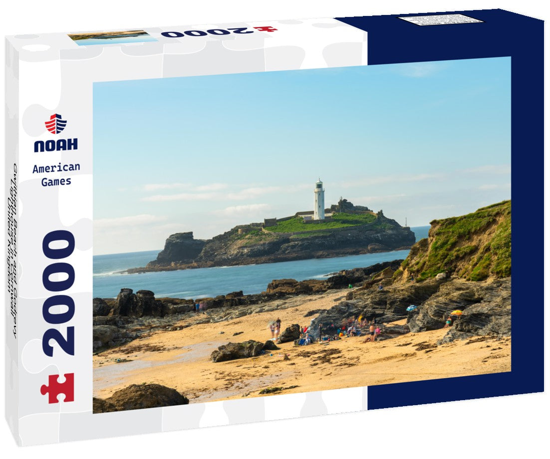 Gwithian Beach and Godrevy Lighthouse in Cornwall, United Kingdom 2000pc Puzzle