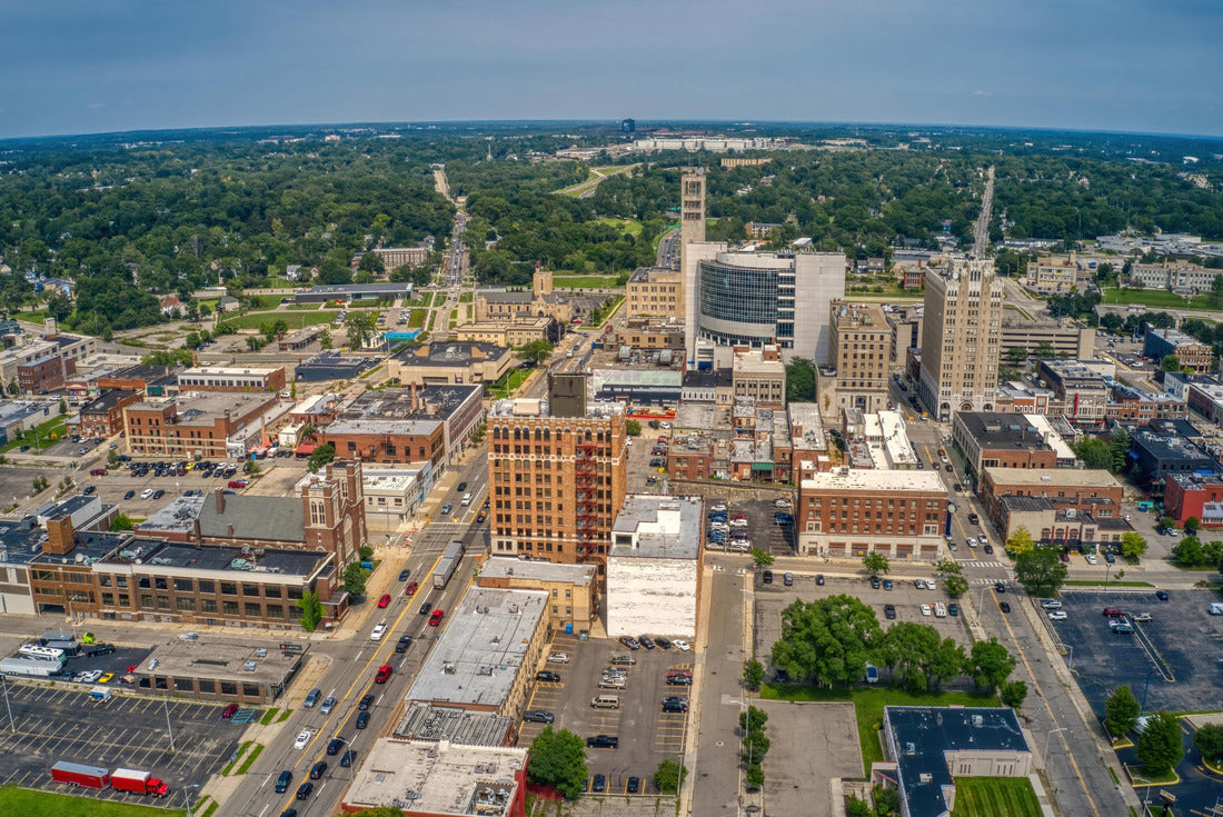 Aerial View of Downtown Pontiac, Michigan in Summer 2000pc Puzzle